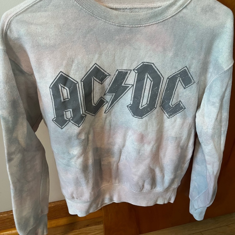 AC/DC Gray and White Sweatshirt